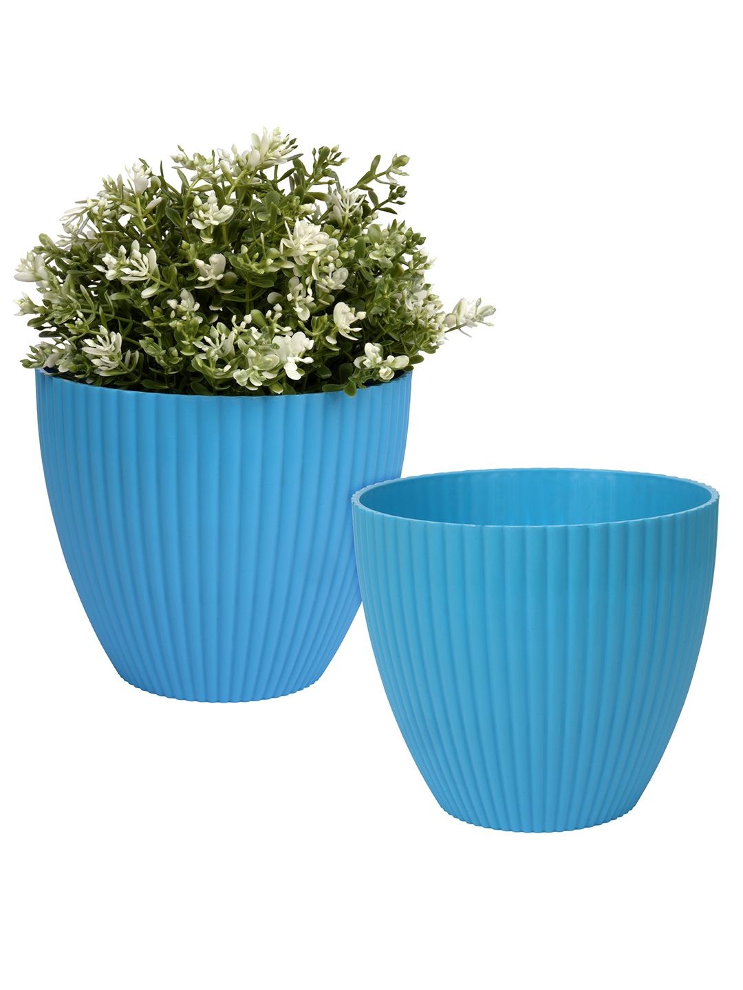 

Kuber Industries Blue 2 Pieces Textured Planters