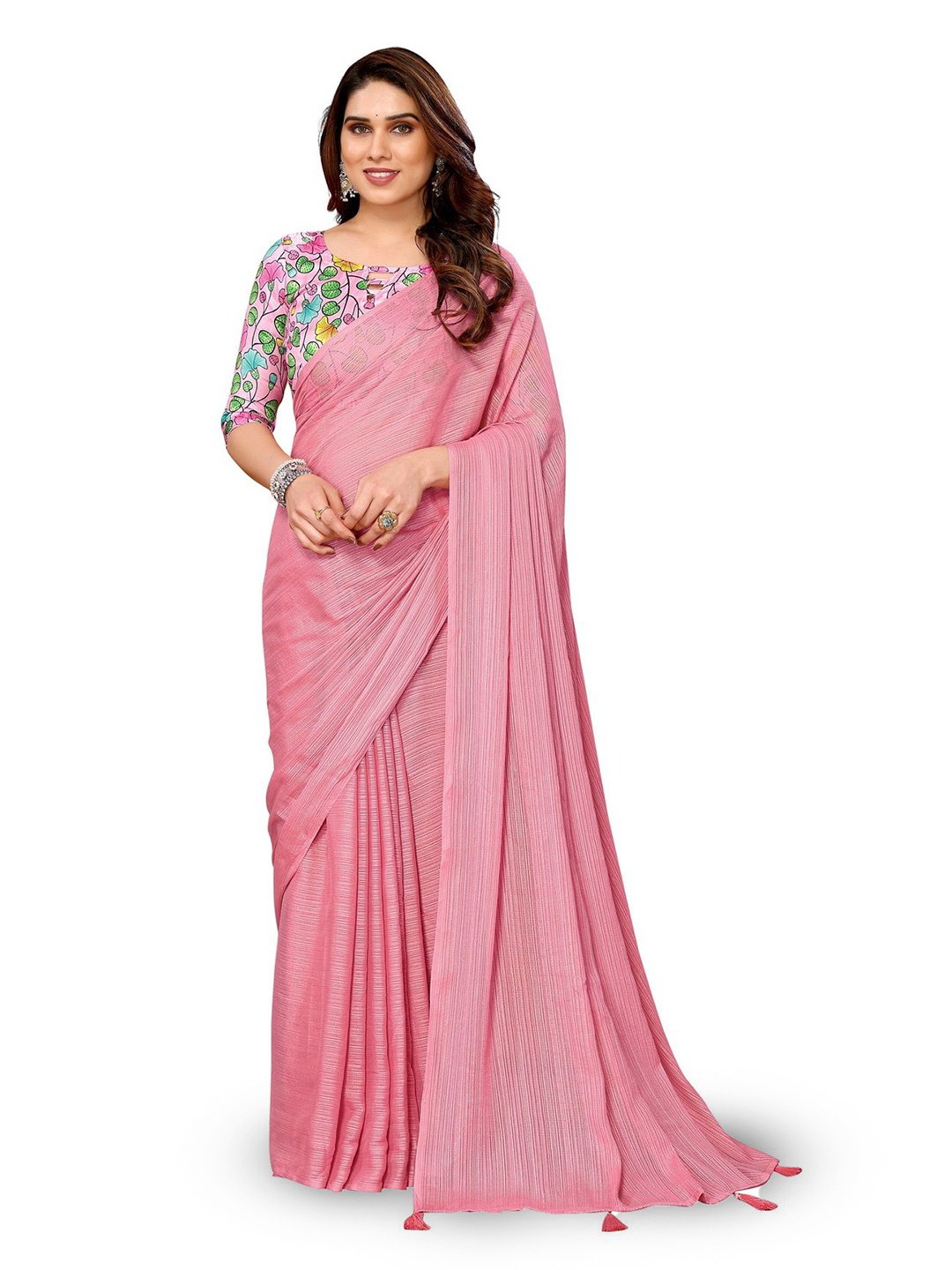 

Fashion FRICKS Ethnic Motifs Saree, Pink