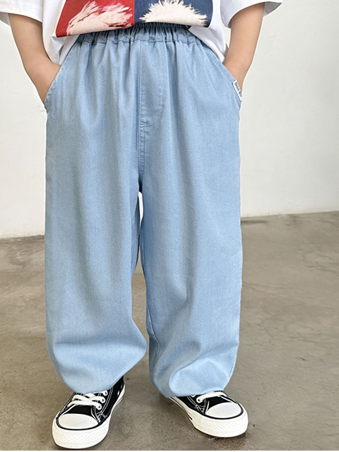 

LULU & SKY Boys Wide Leg Jeans, Blue