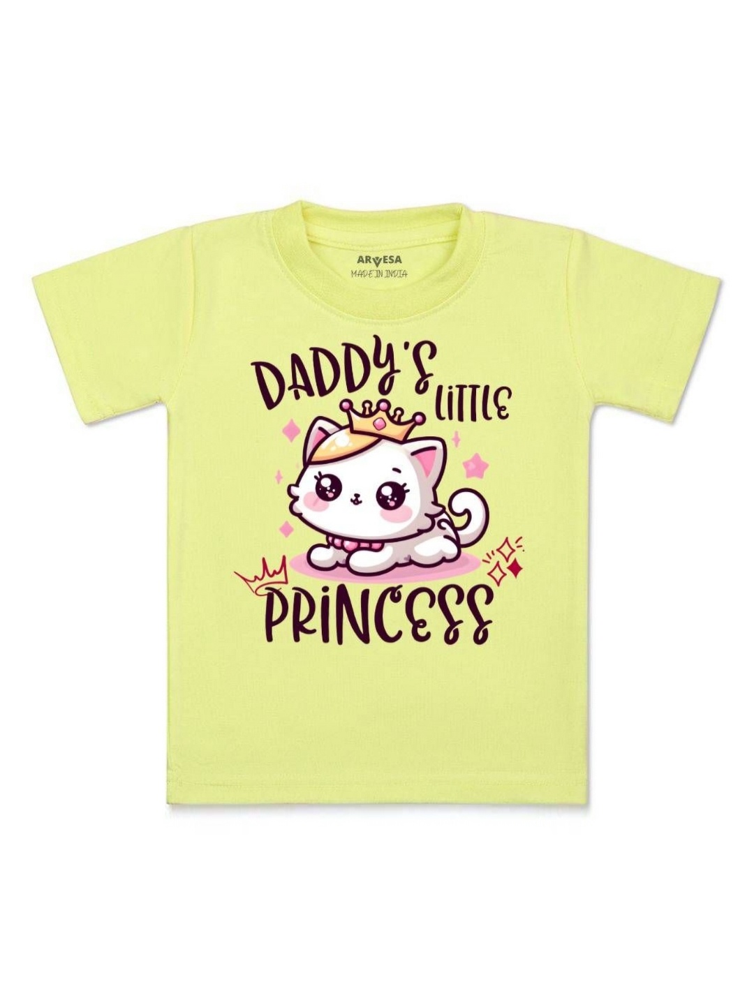 

Arvesa Kids Daddy Little Princess Printed Tshirt, Yellow