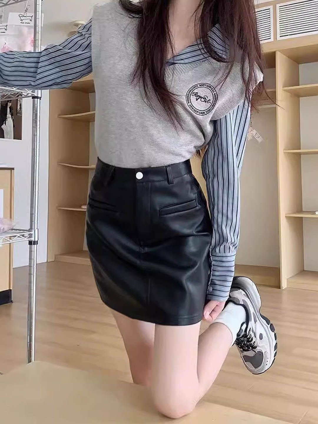 

StyleCast Straight Mini Skirt, Black