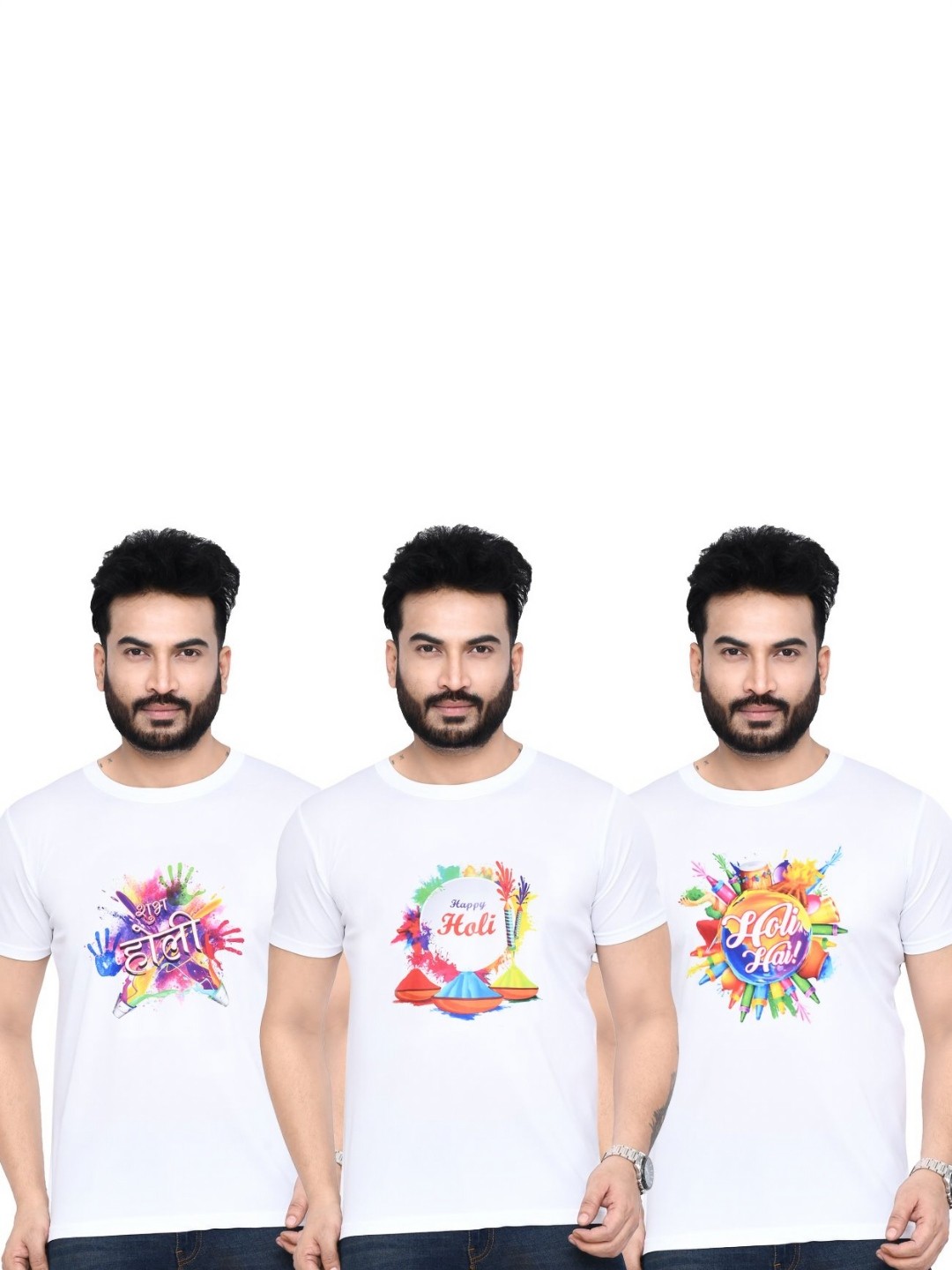 

RAPL Women 3 Printed Applique T-shirt, White