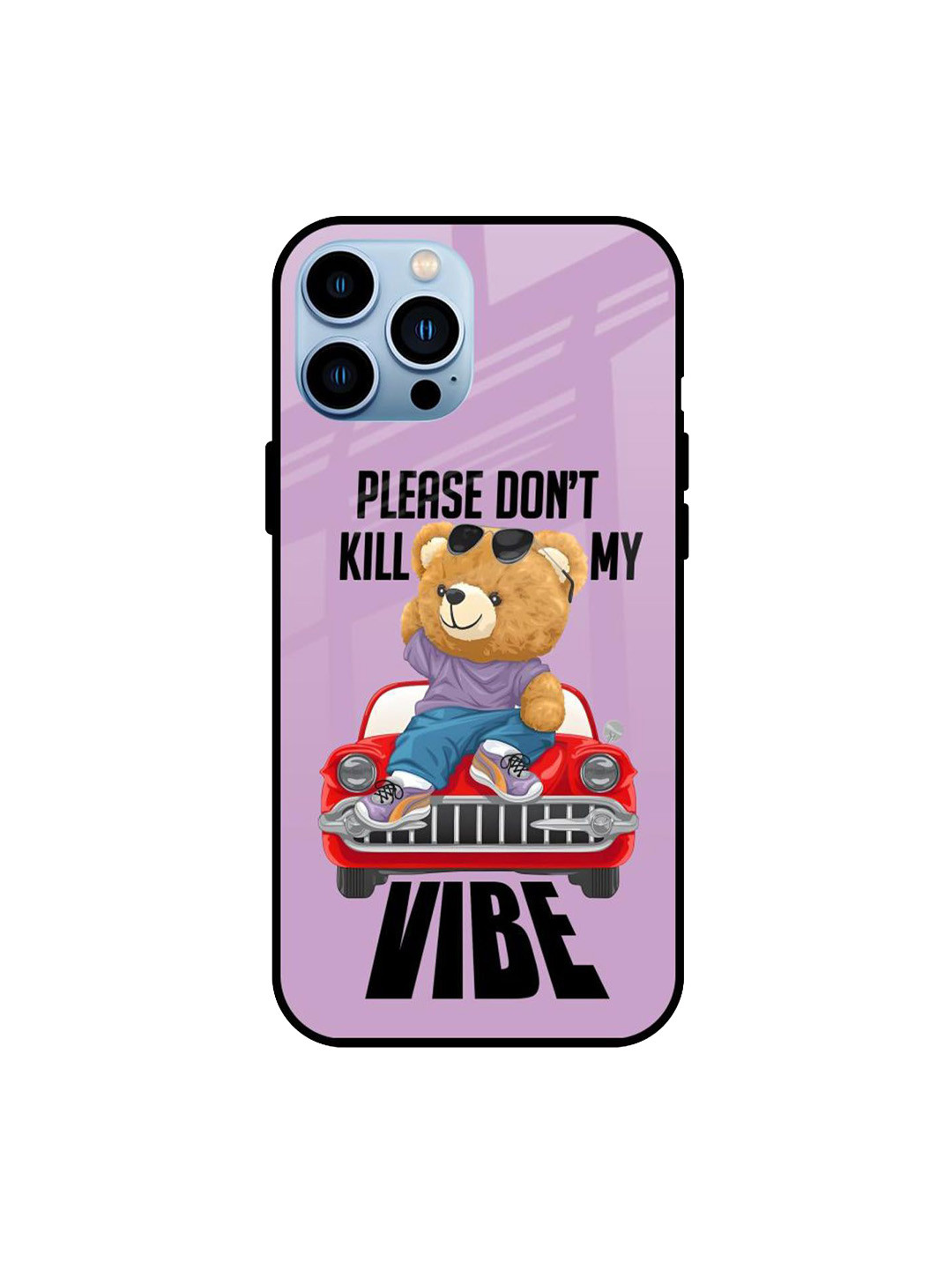 

QRIOH Don't Kill My Vibe Printed iPhone 13 Pro Back Case, Purple