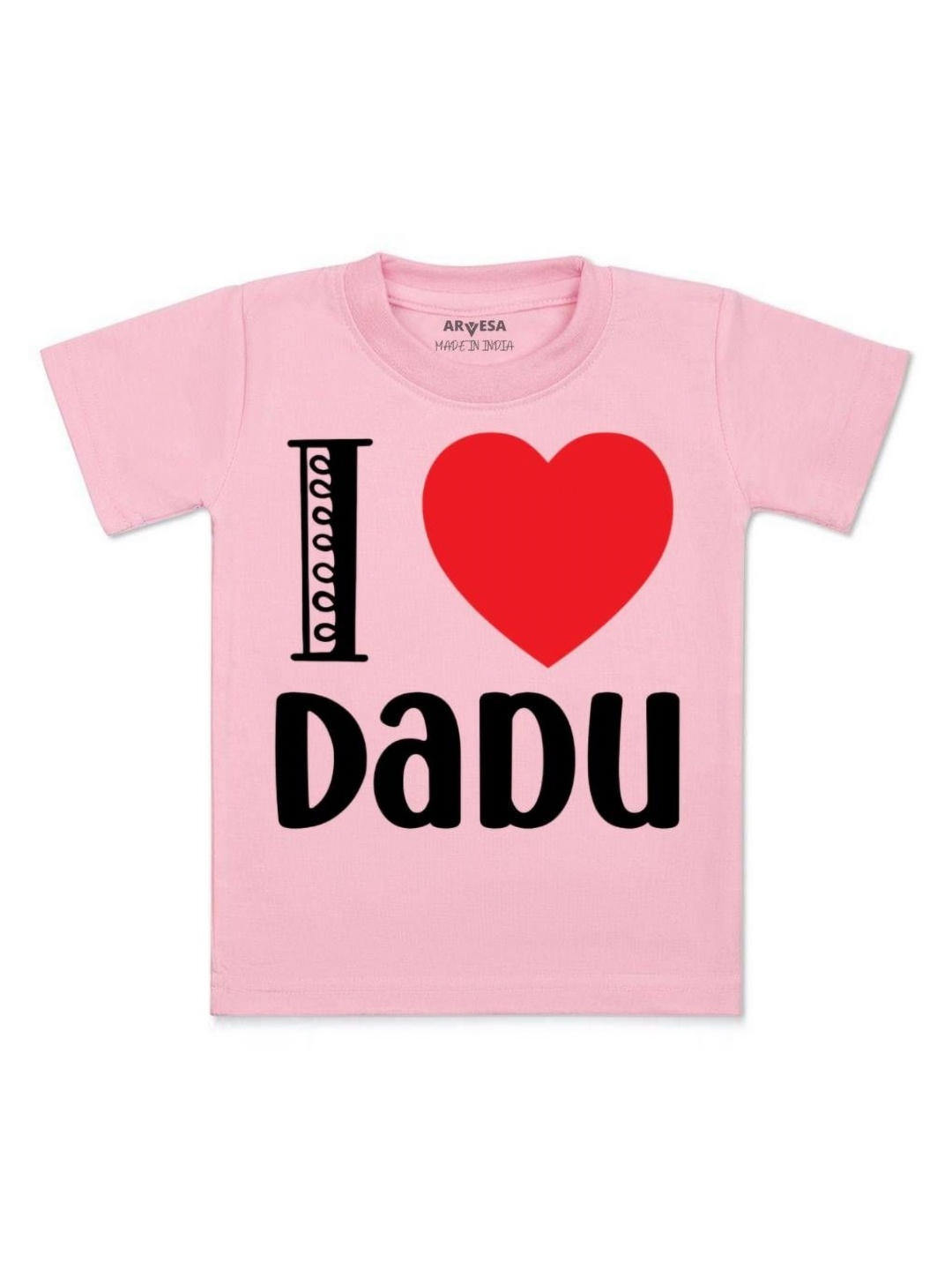 

Arvesa Kids I Love Dadu Printed Tshirt, Pink