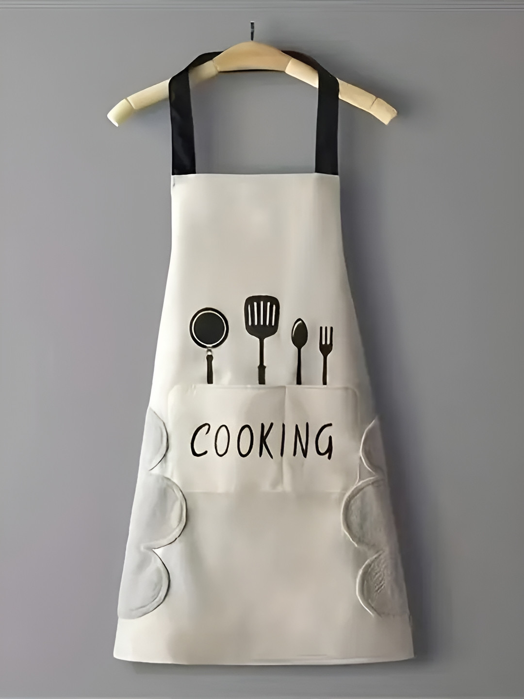 

DecorTwist Beige & Black Printed Waterproof Apron