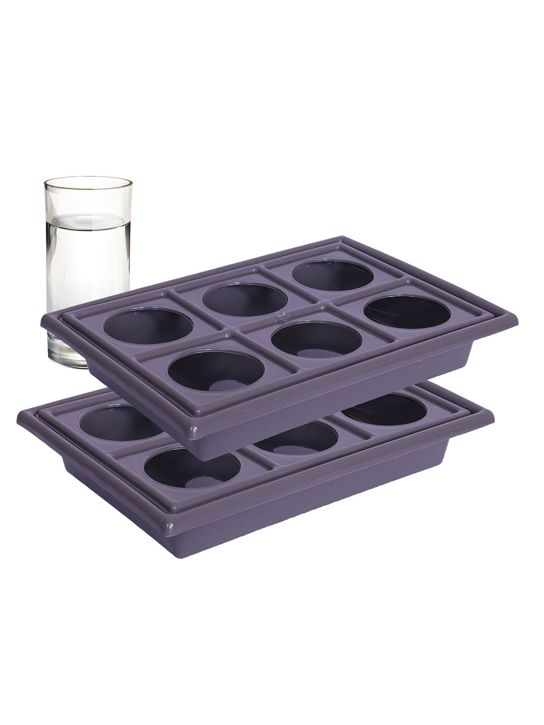 

Kuber Industries Grey 2 Pieces Serving Trays With 6 Glass Slots