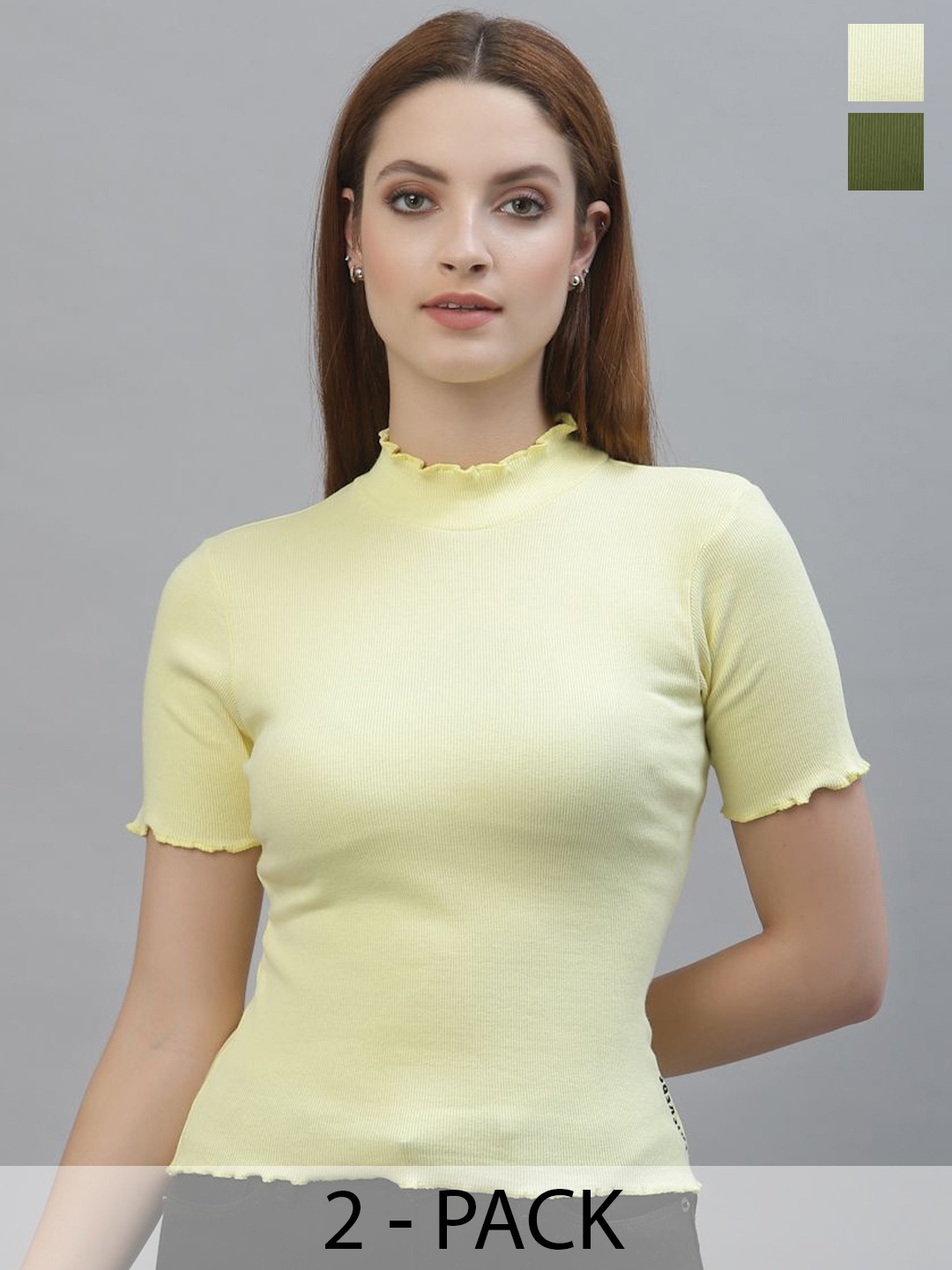 

Friskers Cotton Crop Top, Yellow