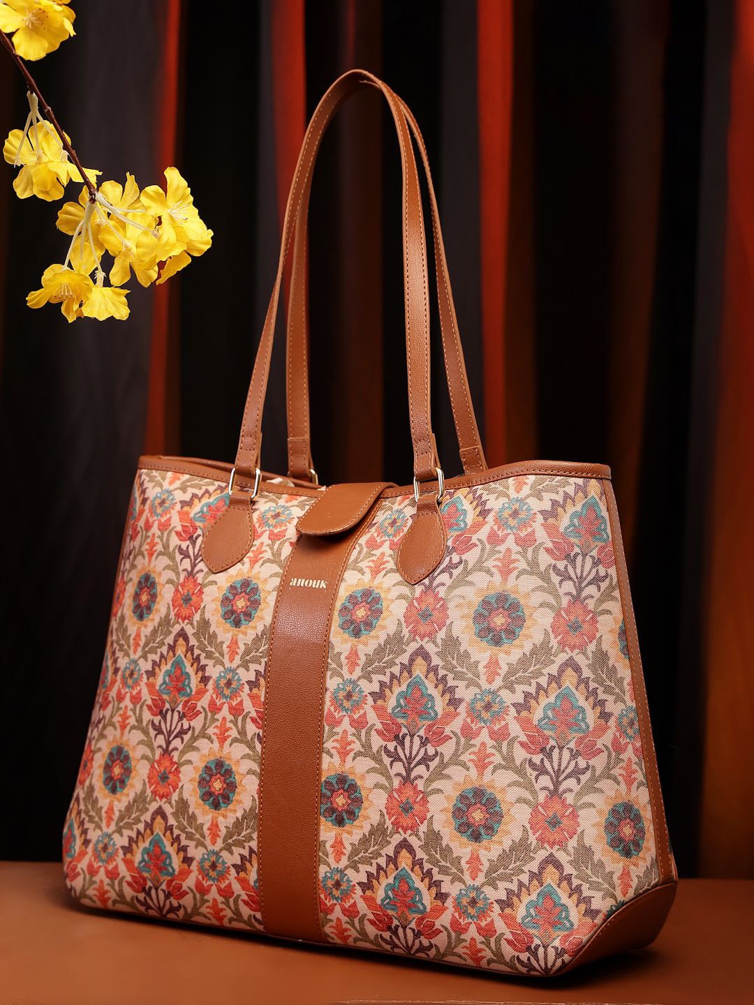 

Anouk Floral Printed PU Shopper Tote Bag, Multi