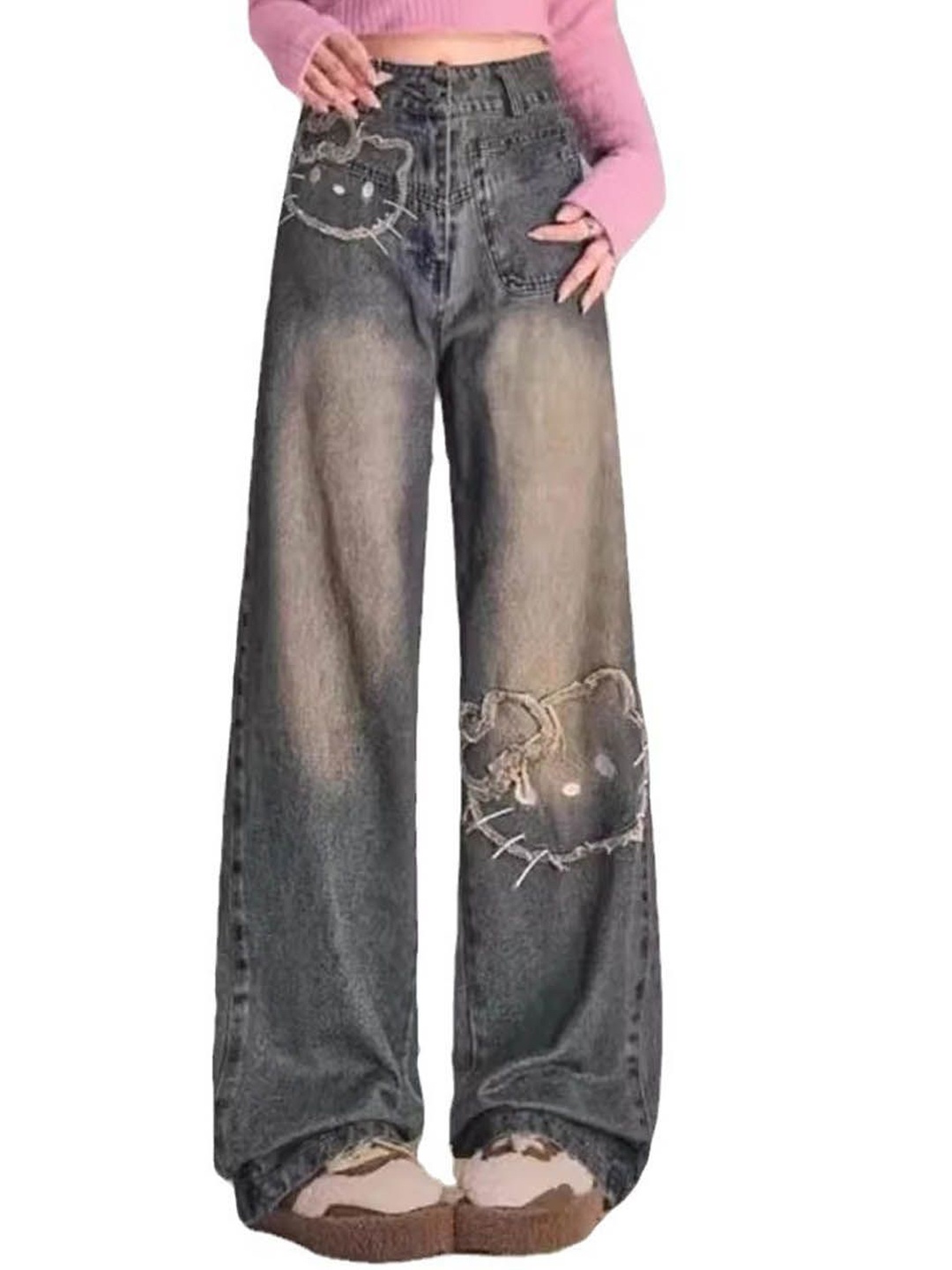 

StyleCast Women Highly Distressed Heavy Fade Jeans, Blue