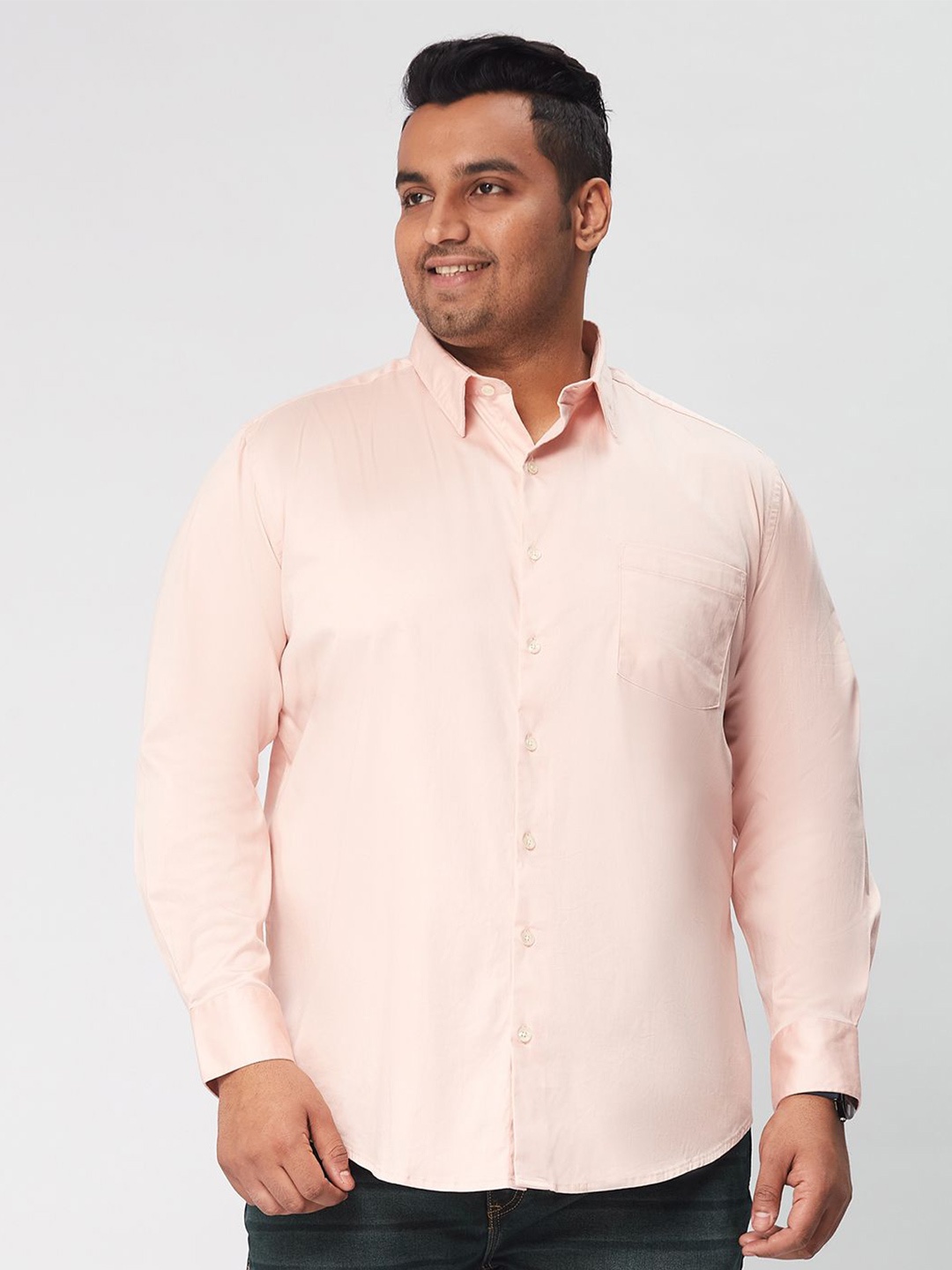 

Big Hello - The Plus Life Men Comfort Opaque Casual Shirt, Pink