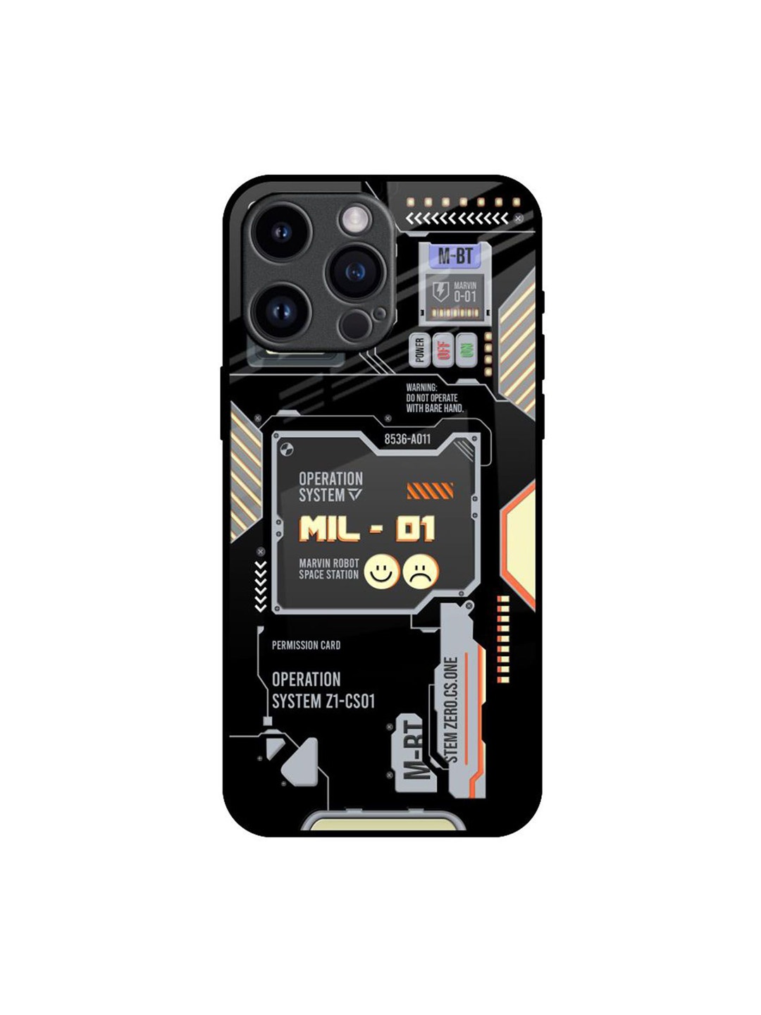 

QRIOH Exposed Parts Printed iPhone 14 Pro Max Back Case, Black