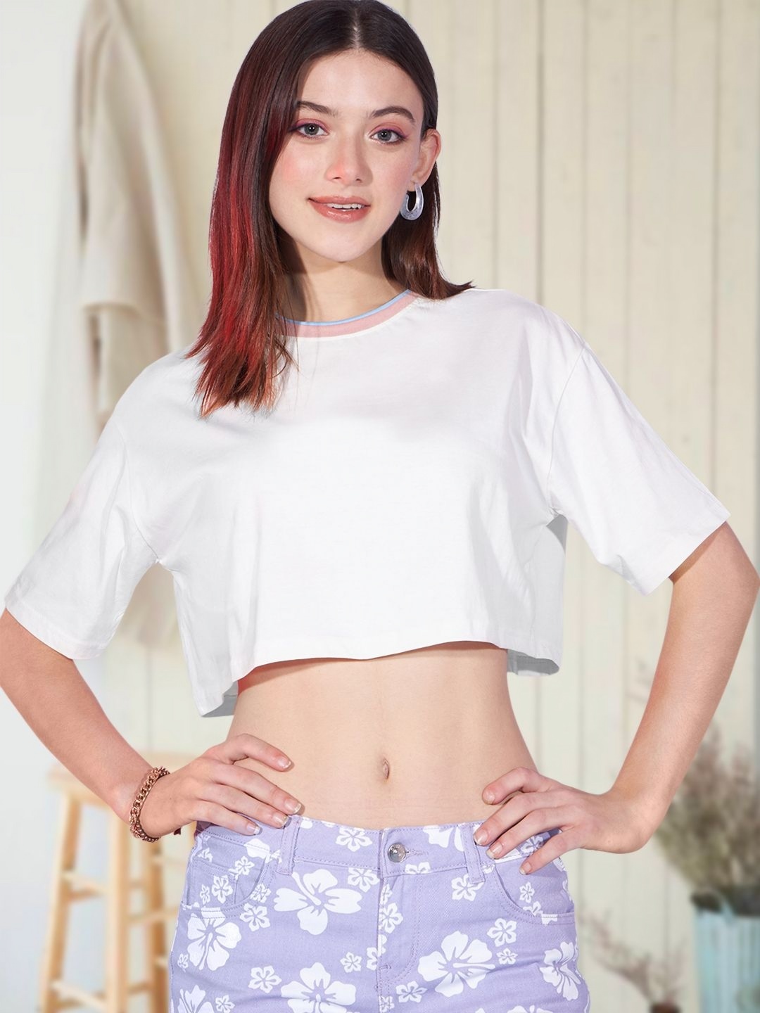 

CORSICA Women Drop-Shoulder Sleeves Boxy T-shirt, White