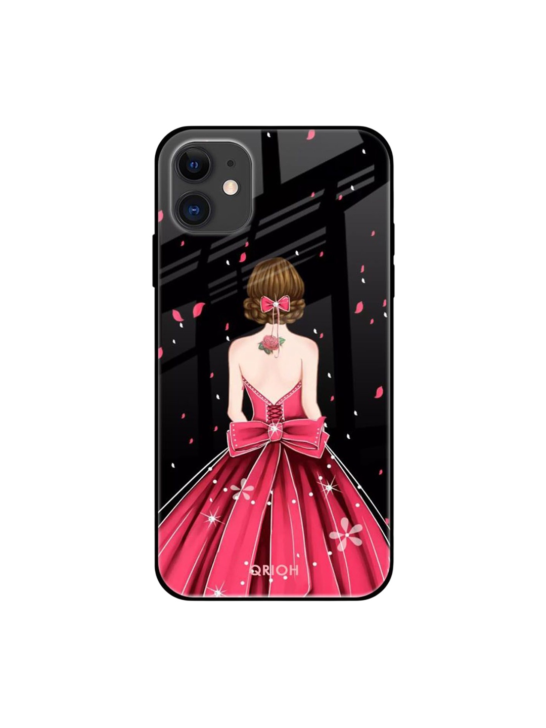 

QRIOH Fashion Princess Printed iPhone 12 Mini Back Case, Black