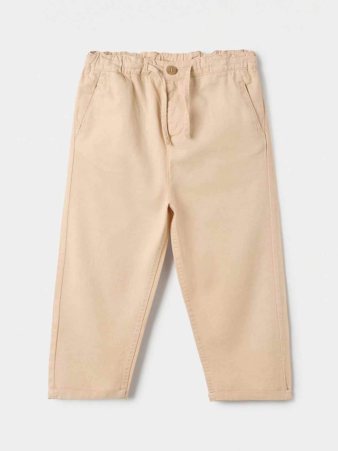 

Juniors by Babyshop Boys Cotton Regular Fit Trousers, Beige