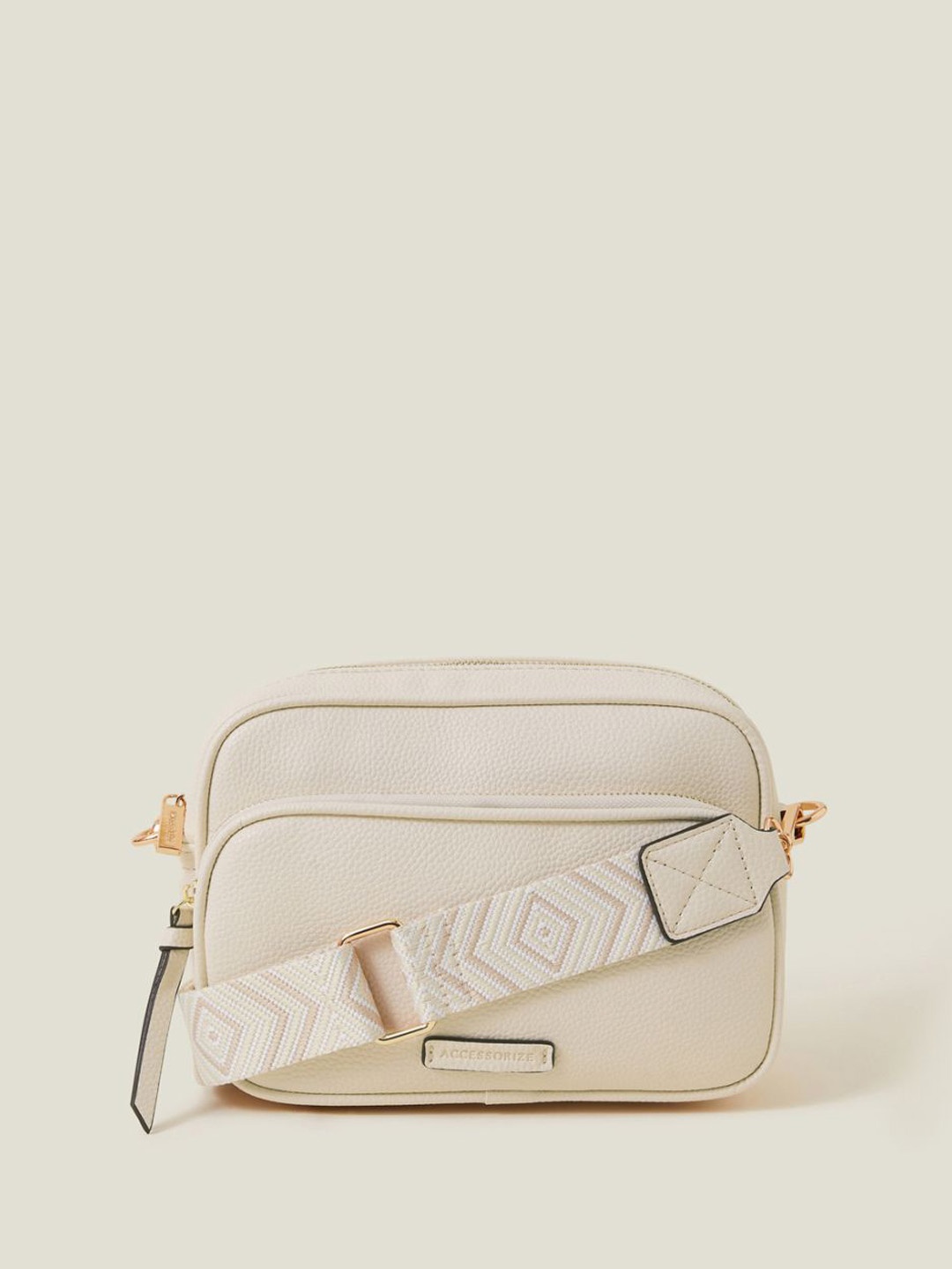 

Accessorize PU Structured Sling Bag, Cream