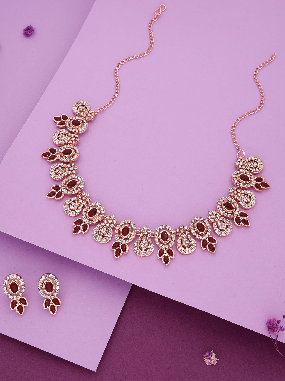 

Anouk Gold-Plated Artificial Stone-Studded Necklace And Earrings