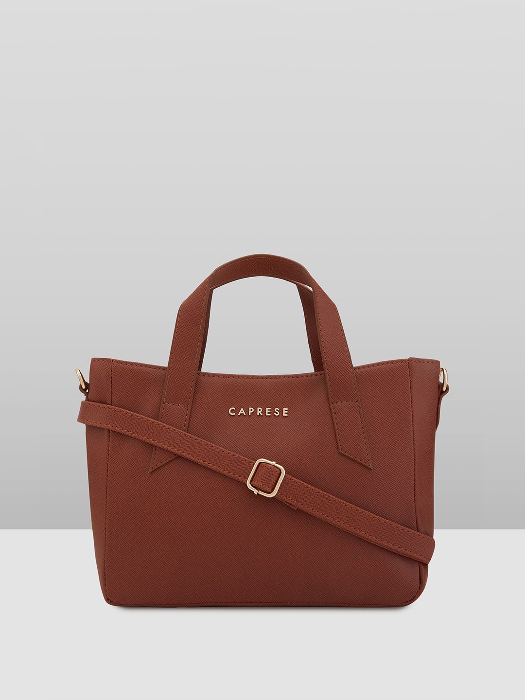 

DressBerry X CAPRESE Structured Handheld Bag, Brown
