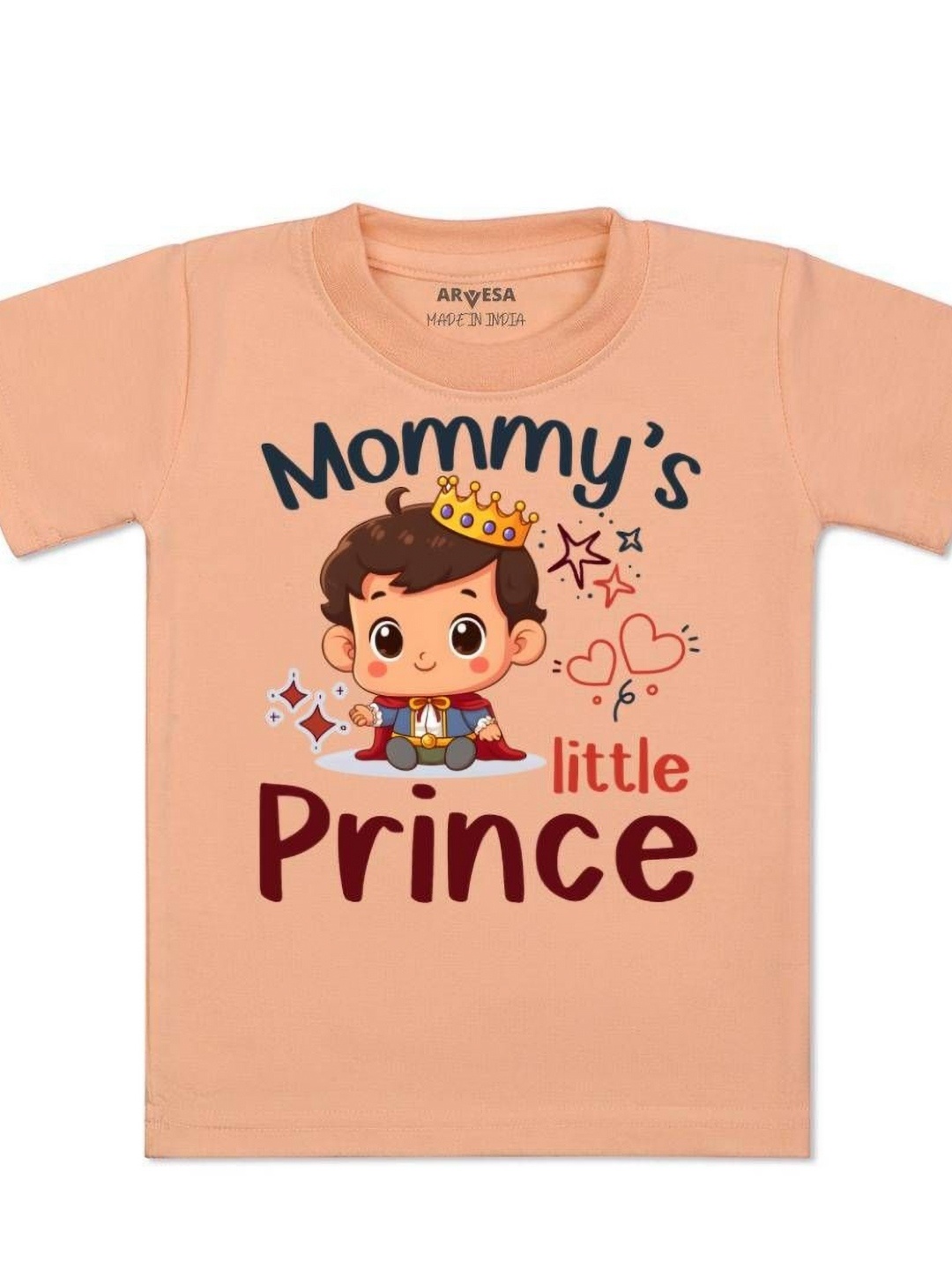 

Arvesa Kids Kids Mommy Little Prince Printed Tshirt, Peach