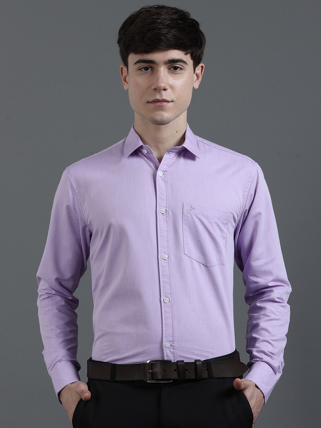 

JAGURO Men Opaque Formal Shirt, Purple