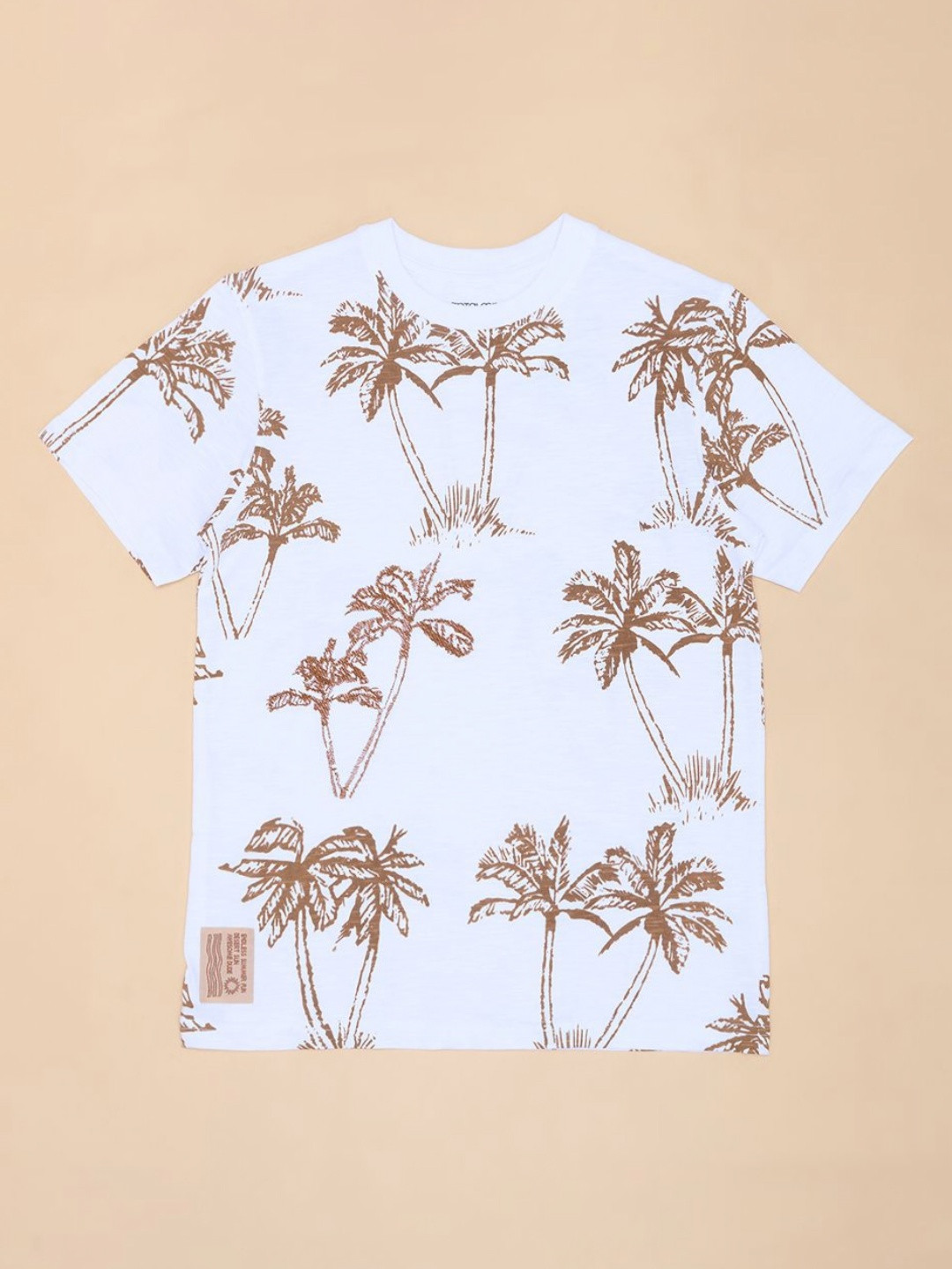 

Pantaloons Junior Boys Floral Printed Tropical Applique T-shirt, Blue