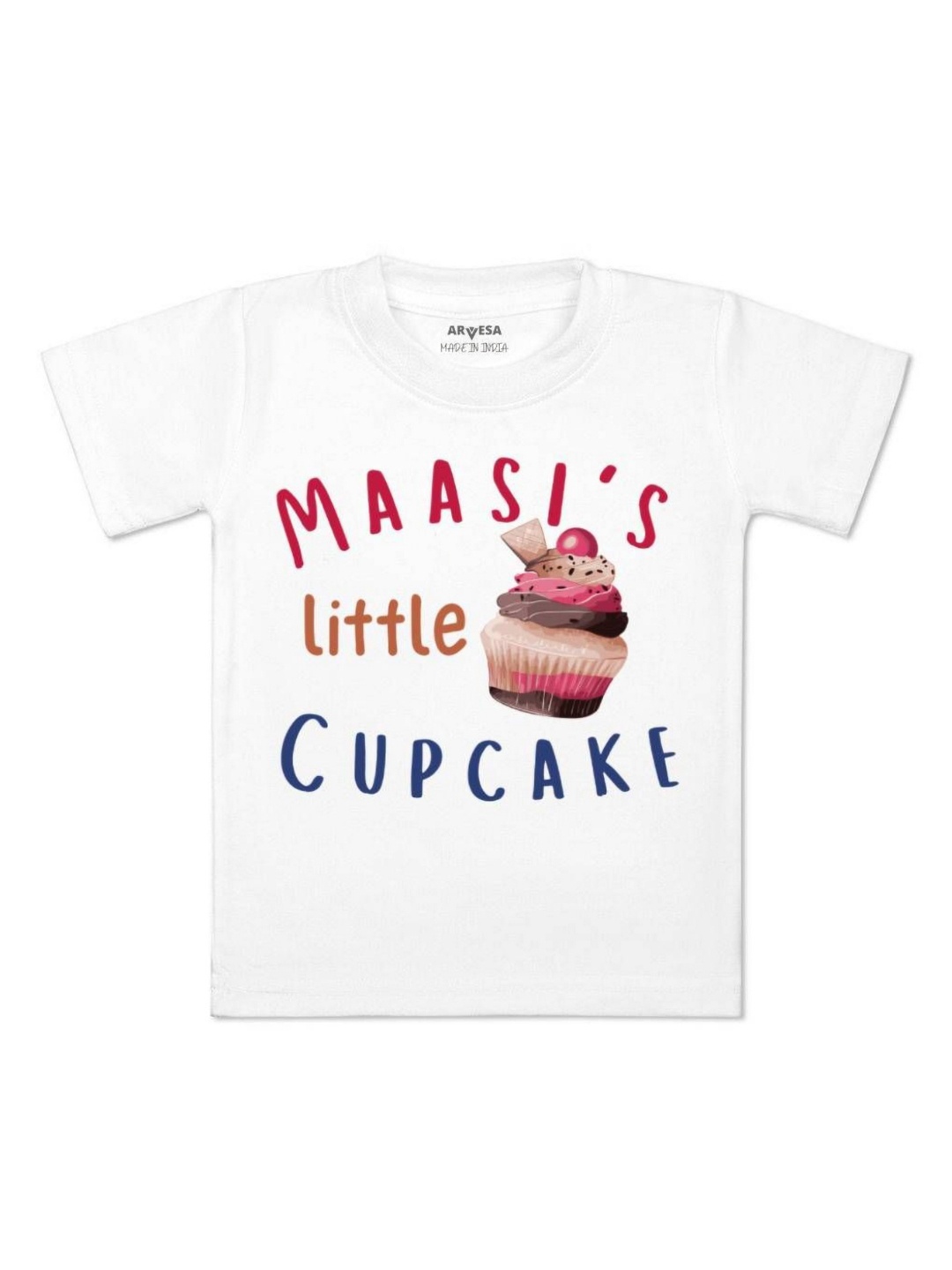 

Arvesa Kids Maasi Little Cupcake Printed Tshirt, White