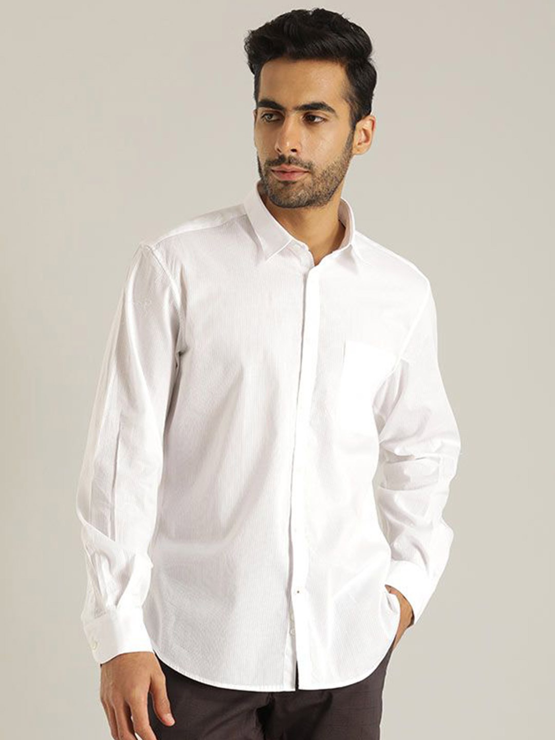 

Indian Terrain Men Slim Fit Opaque Casual Shirt, White