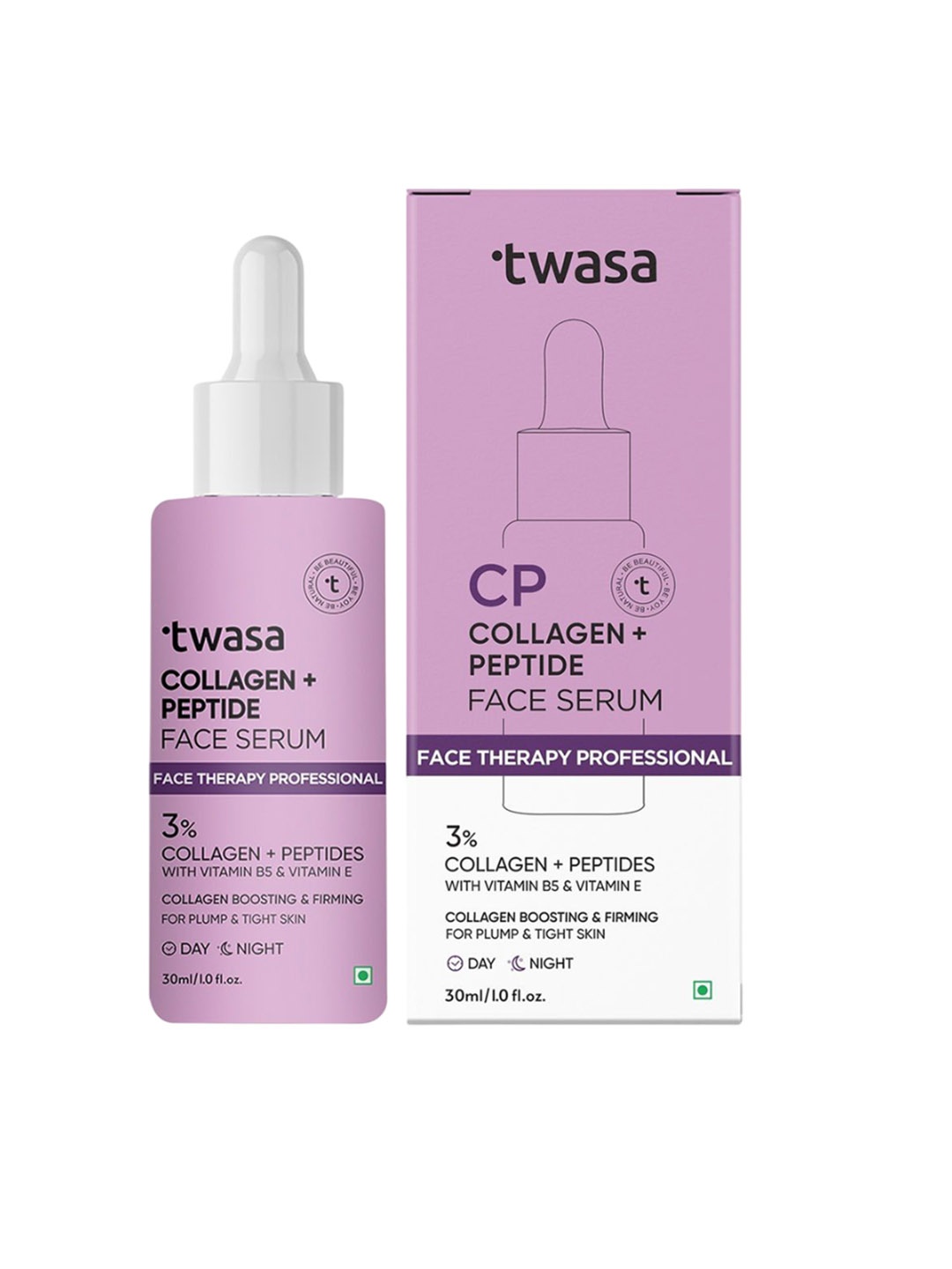 

Twasa 3% Collagen & Peptide Face Serum For Hydration With Vitamin E - 30 ml, Pink