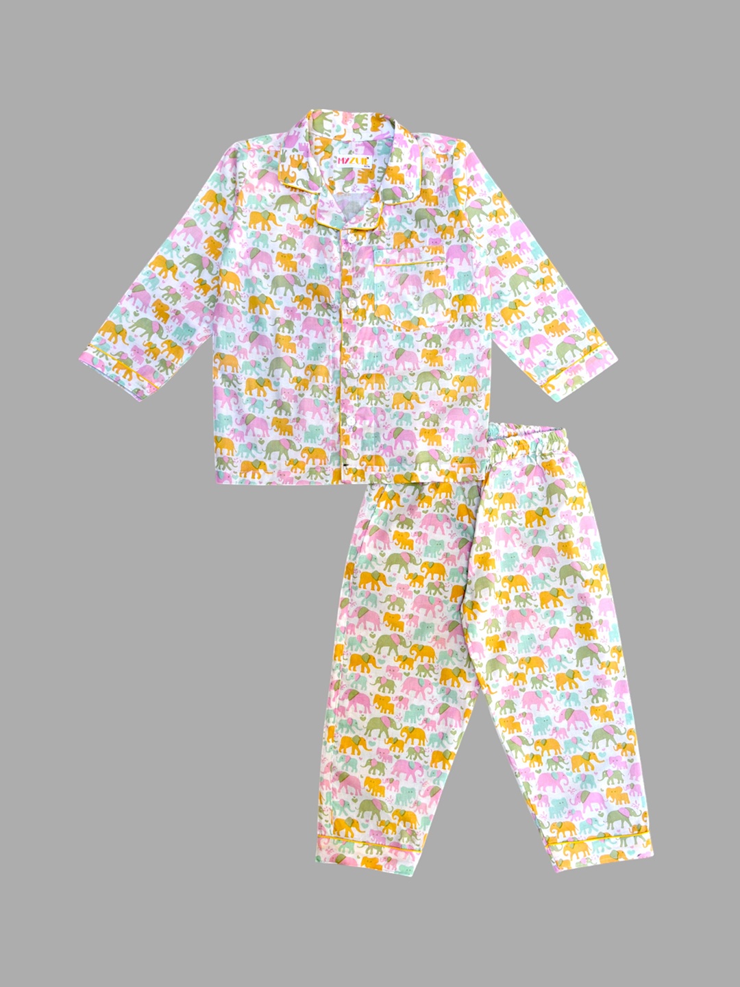 

MYZUIE Unisex Kids Printed Night suit, White