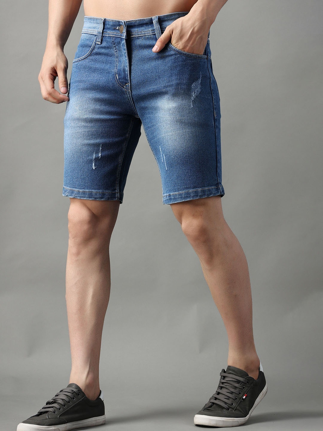 

ZAYSH Men Denim Denim Shorts, Blue