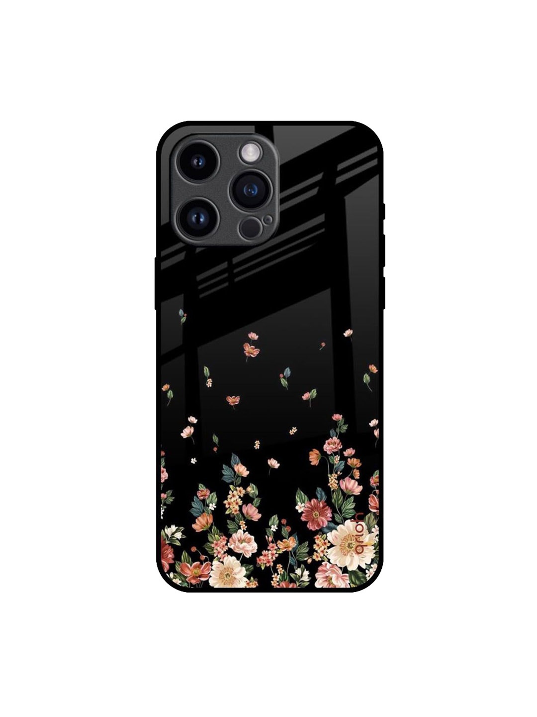 

QRIOH Floral Printed iPhone 14 Pro Max Back Case Mobile Accessories, Black