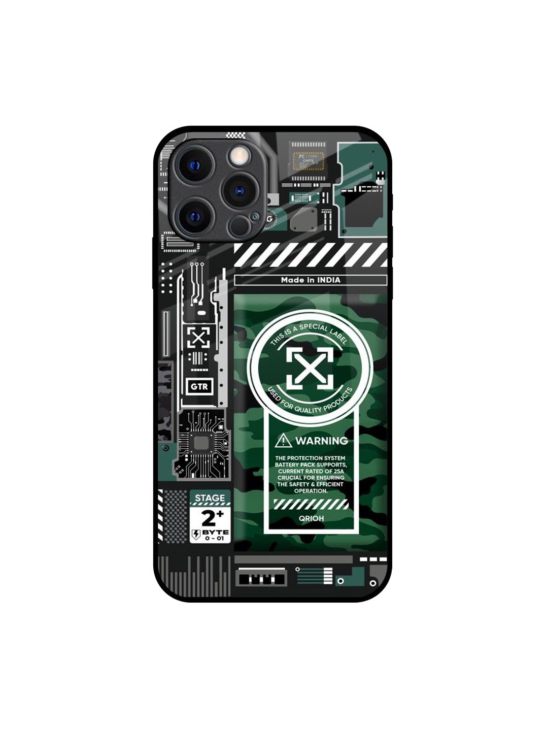 

QRIOH Typography Printed iPhone 12 Pro Max Back Case Mobile Accessories, Black