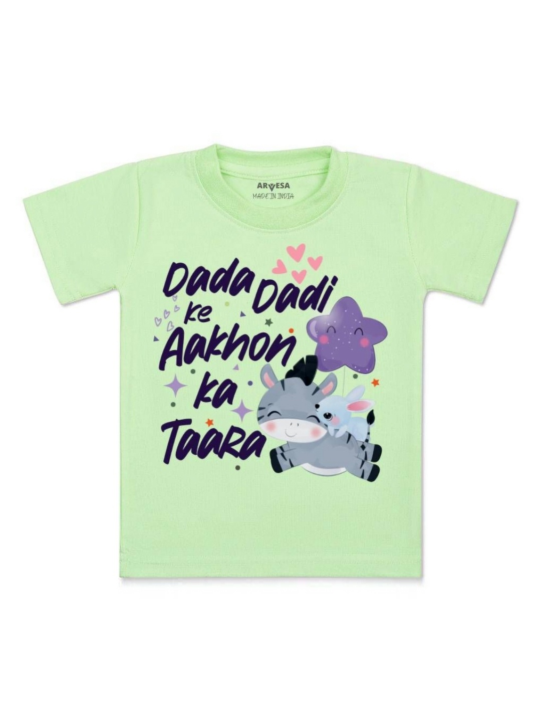 

Arvesa Kids Dada Dadi Ke Aankhon Ka Tara Printed Tshirt, Green