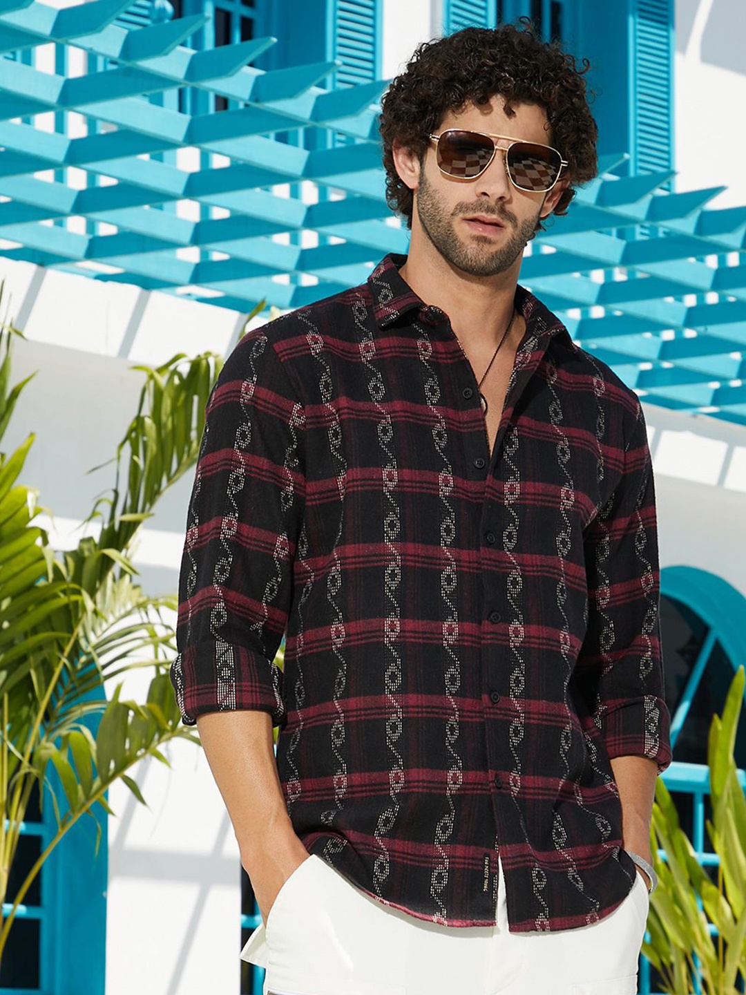 

Campus Sutra Men Comfort Opaque Checked Casual Shirt, Multi