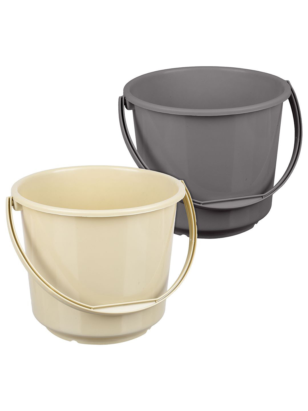 

Kuber Industries Grey & Cream-Coloured 2 Pieces Bathroom Bucket 5L