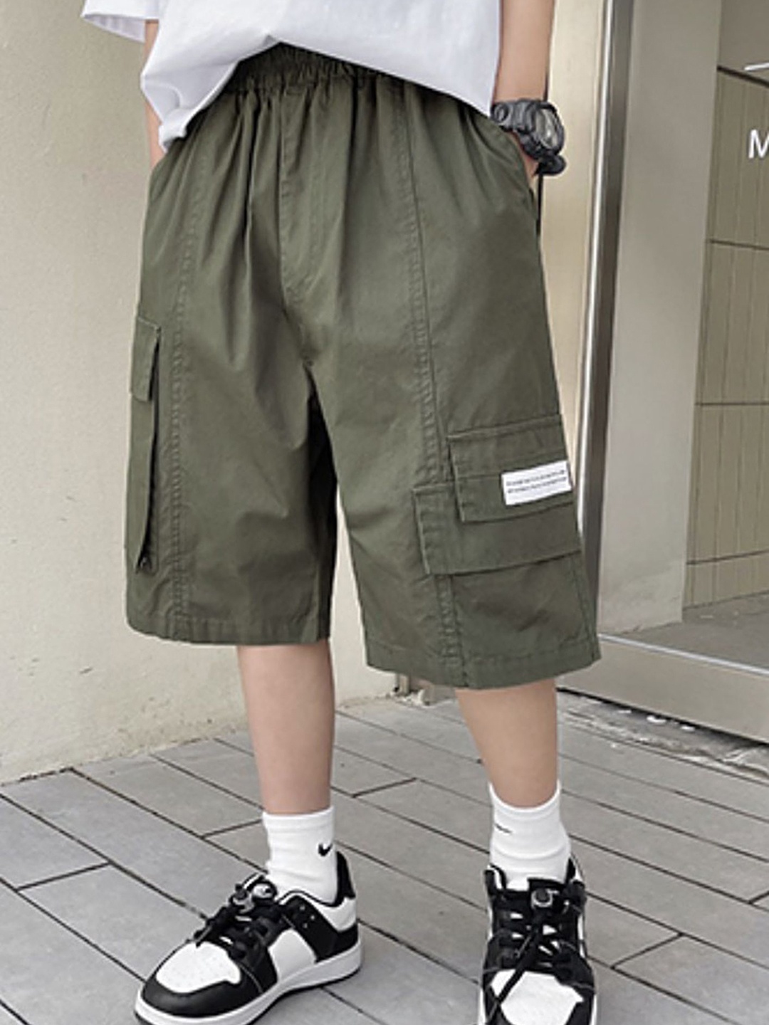 

LULU & SKY Boys High-Rise Cargo Shorts, Green