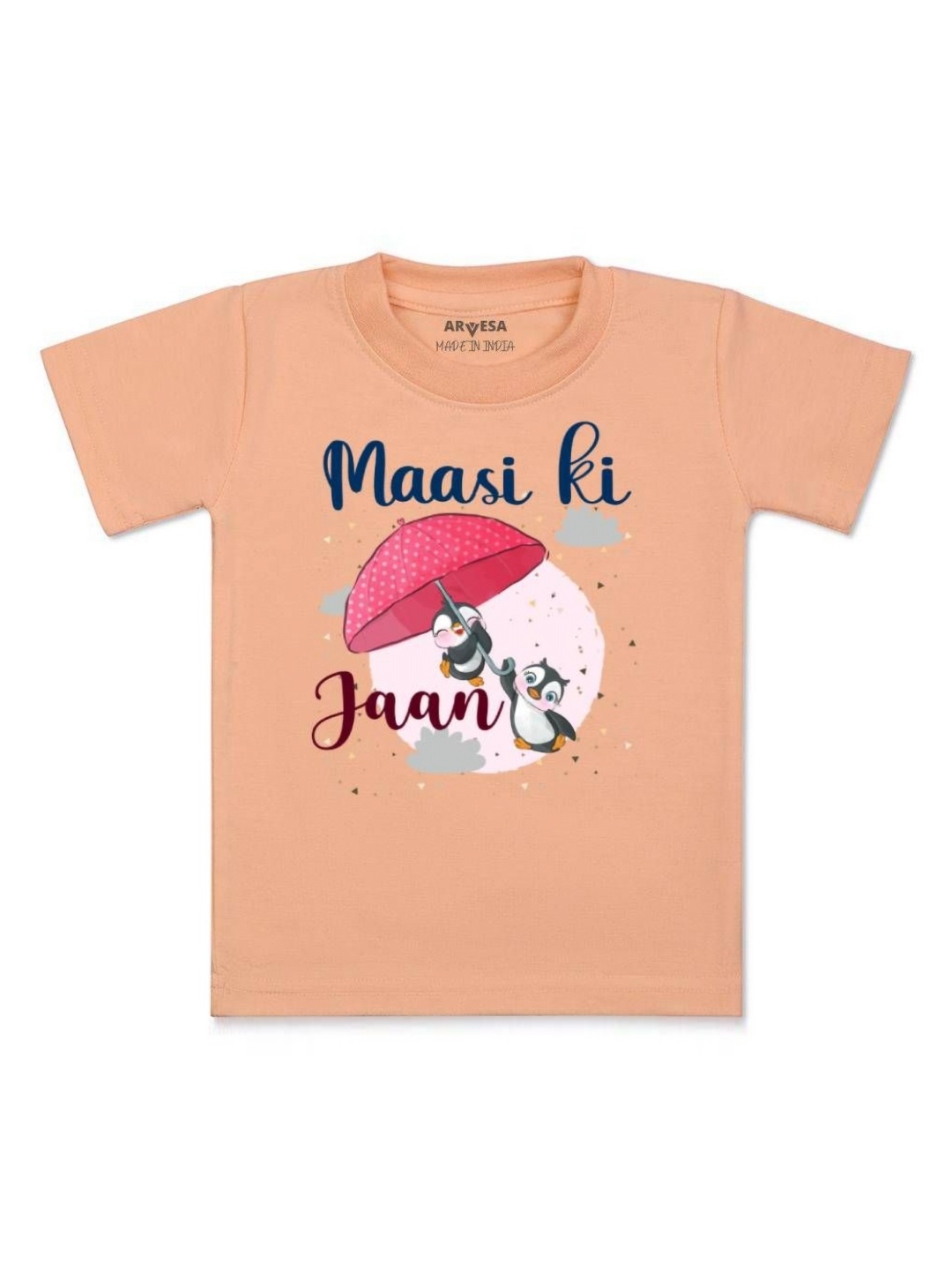 

Arvesa Kids Maasi Ki Jaan Printed Tshirt, Peach