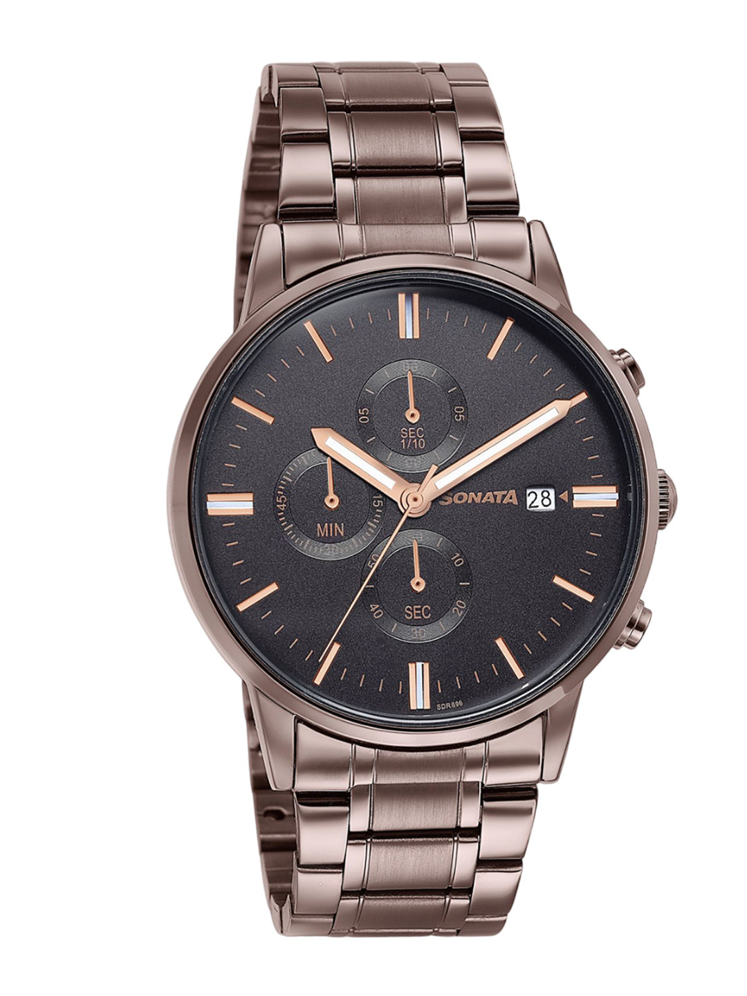 

Sonata Men Dial & Stainless Steel Straps Analogue Watch 77145QM01, Black