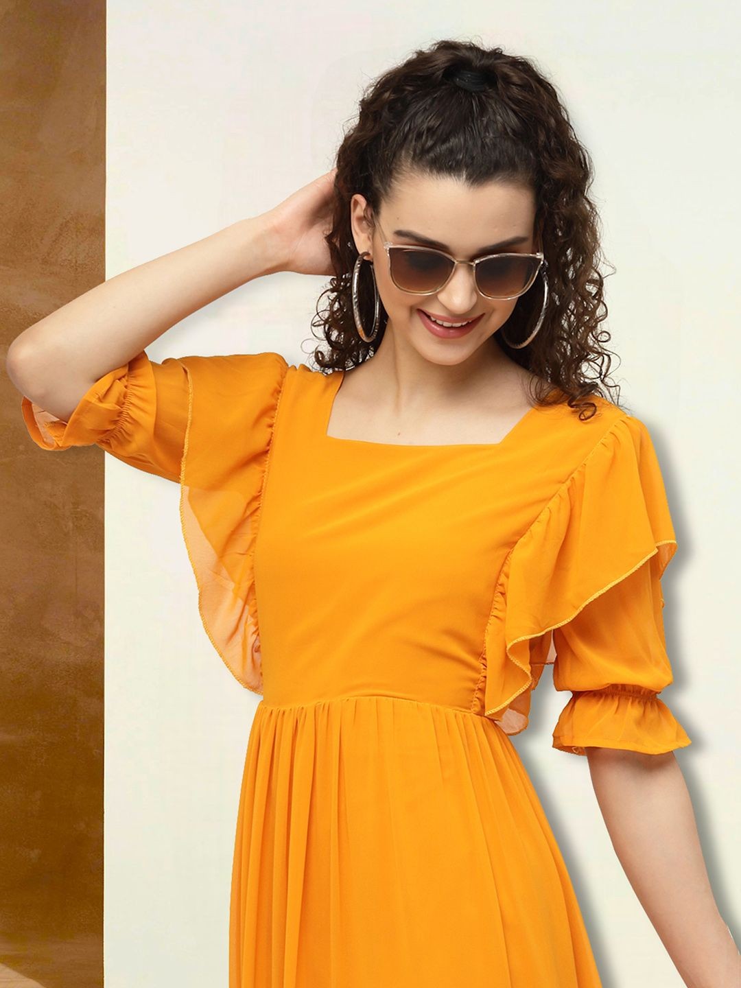 

Moda Rapido Applique Fit & Flare Dress, Orange