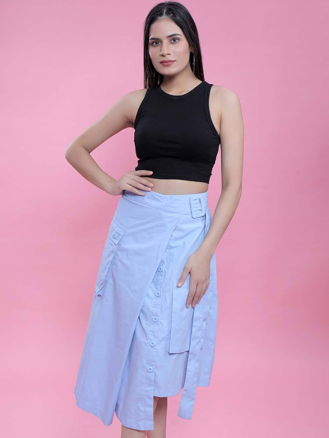 

French Theory Midi Cargo Skirt, Blue