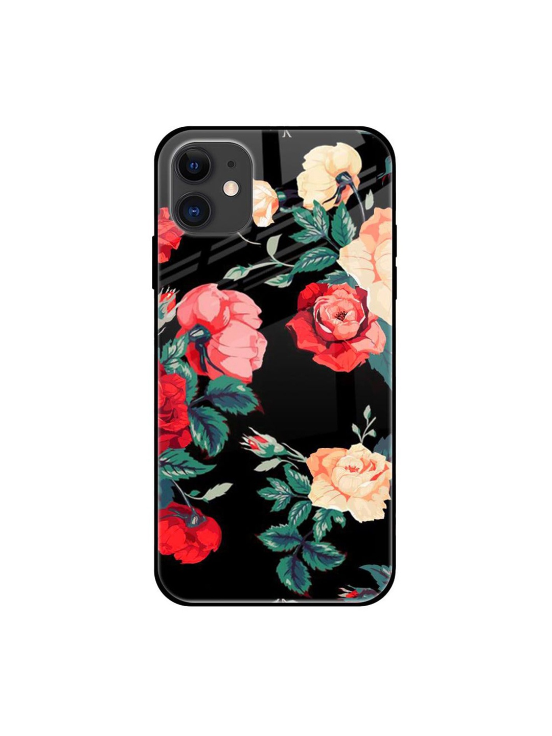 

QRIOH Floral Bunch Printed iPhone 12 Mini Back Case, Black