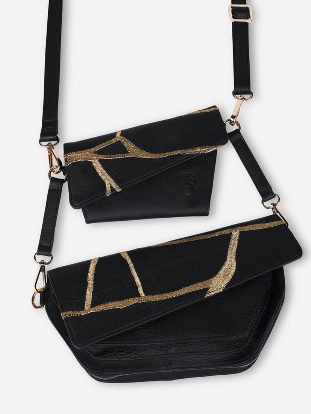 

Econock Leather Half Moon Sling Bag, Black