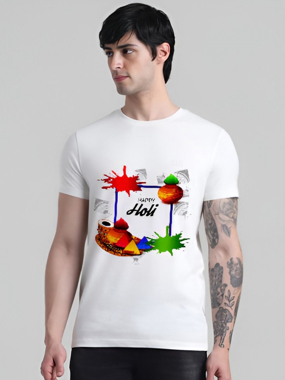 

MAYKR Men Printed Pockets T-shirt, White