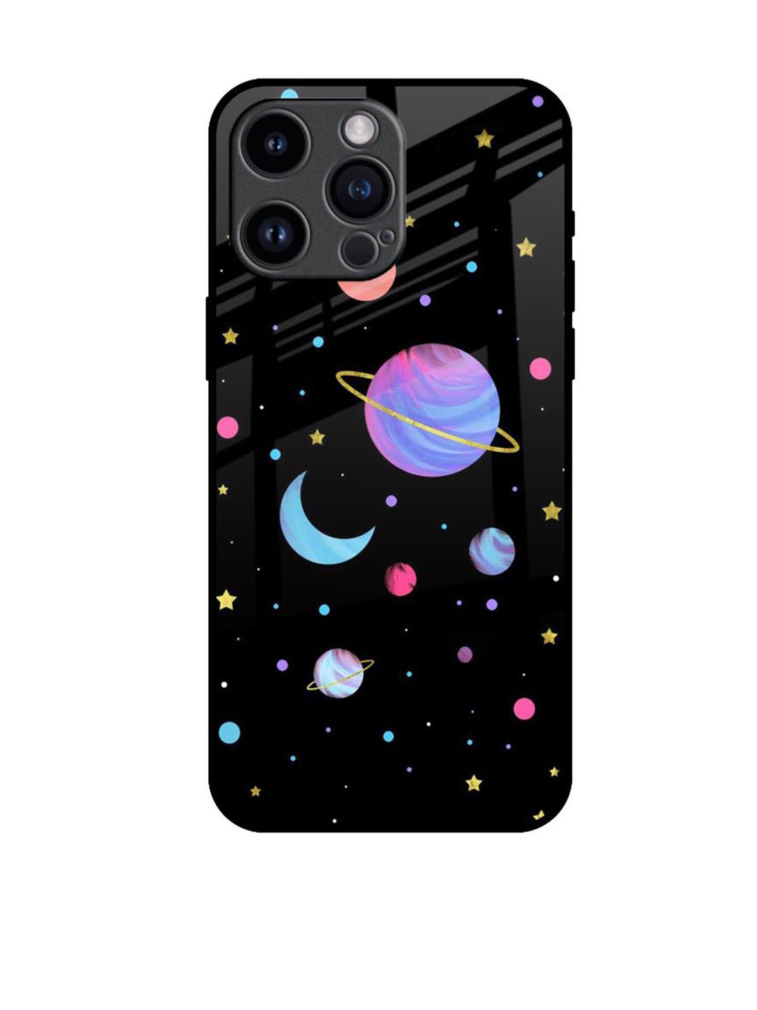 

QRIOH Planet Play Printed iPhone 14 Pro Max Back Case, Black