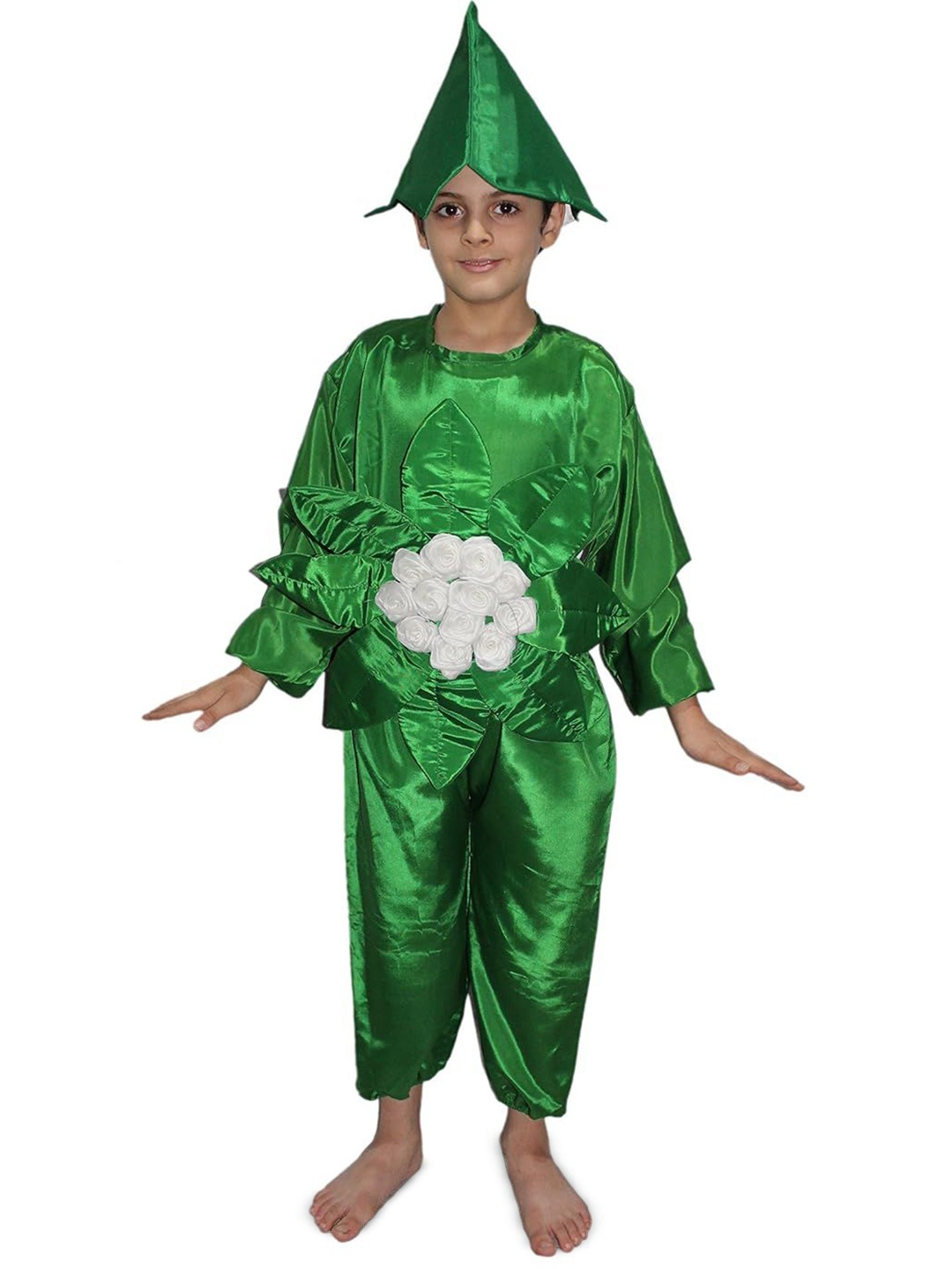 

Kaku Fancy dresses Kids Cauliflower Vegetables Costume Cutout with Cap, Green
