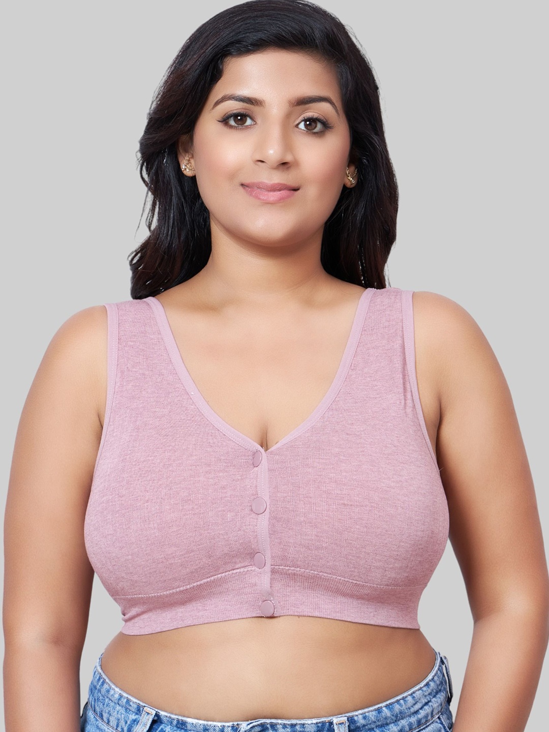 

PLUMBURY Bra Full Coverage Lightly Padded, Pink
