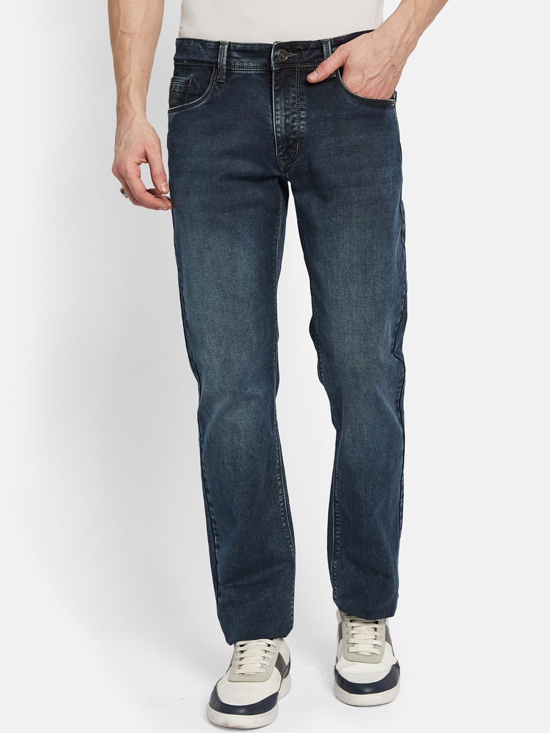 

Octave Men Cotton Straight Fit Light Fade Jeans, Blue