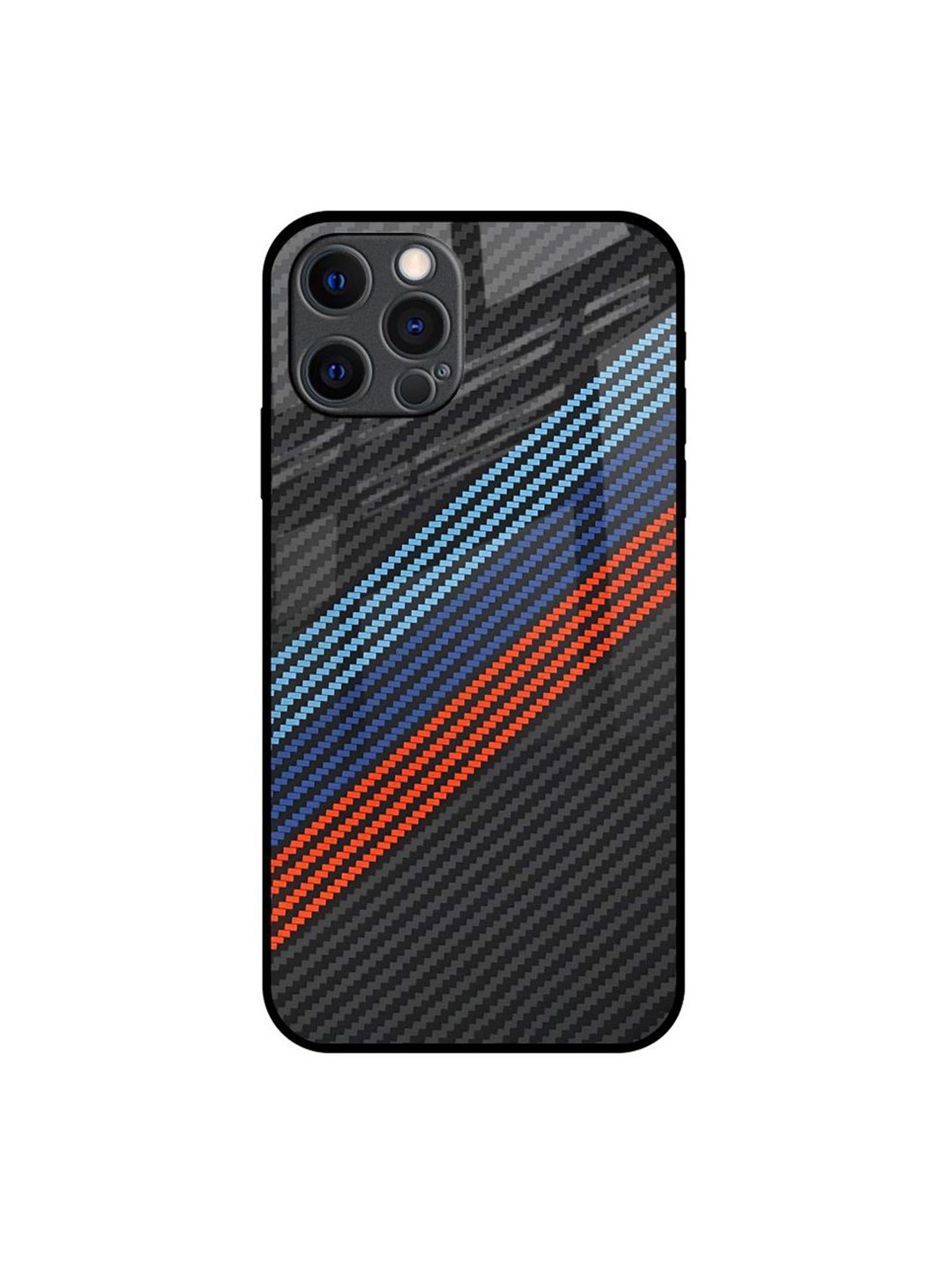 

QRIOH Abstract Printed iPhone 12 Pro Max Back Case Mobile Accessories, Black
