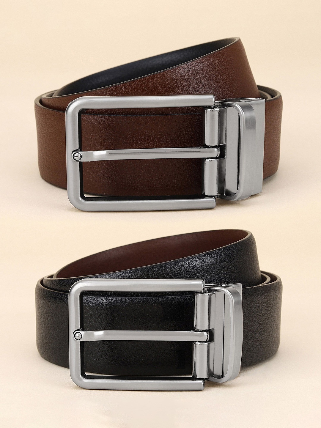 

GIL Men Leather Reversible Formal Belt, Black