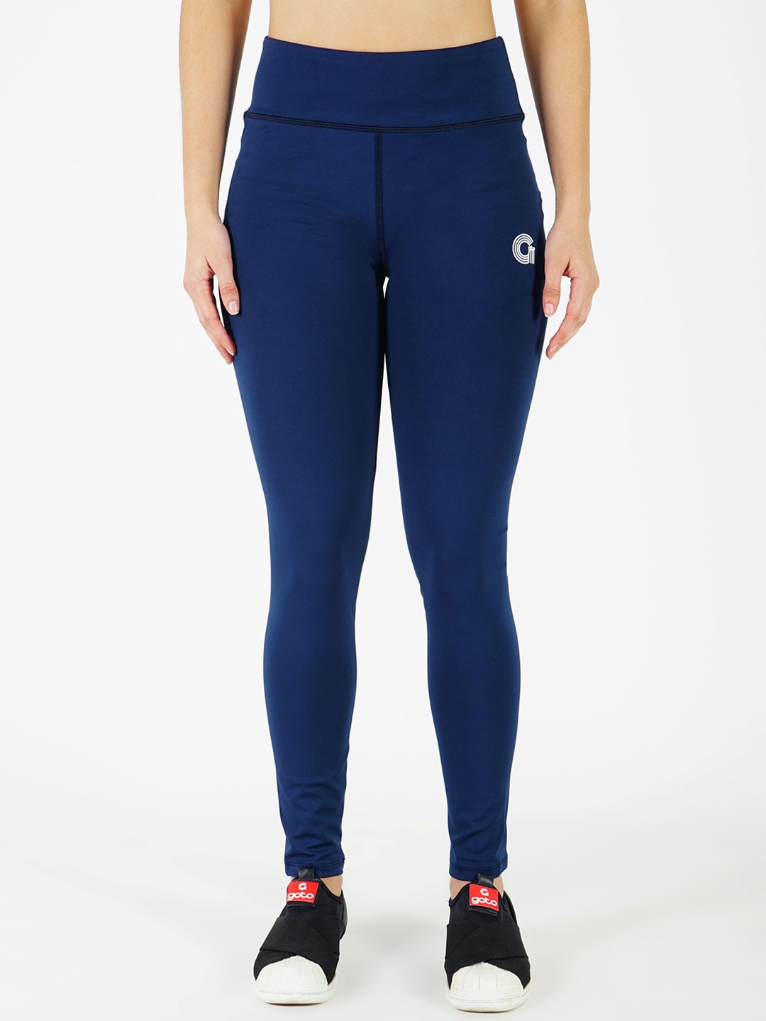 

GOTO Women Dri-Fit Ankle Length Tights, Navy blue