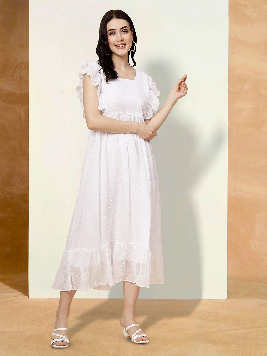 

Moda Rapido Applique Fit & Flare Dress, White